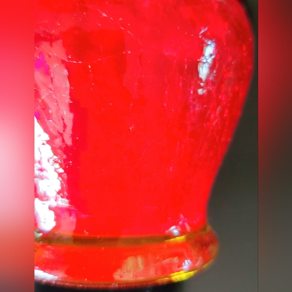 Kanawha Cadmium Crackle 5" Ruffle Vase - Picture 8 of 16